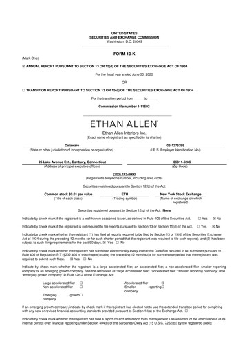 Vorschaubild Ethan Allen
 10-K Jahresbericht 2020