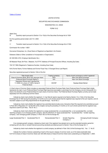 Vorschaubild Hovnanian Enterprises
 10-Q Quartalsbericht  