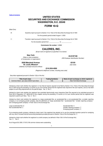 Thumbnail Caleres 10-Q Quarterly Report FY2020 