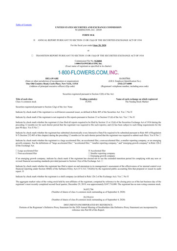 Thumbnail 1-800-Flowers.com, Inc.
 10-K Annual Report 2020