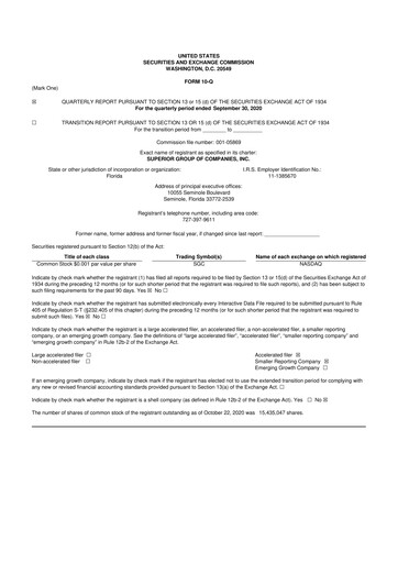 Thumbnail Superior Group of Companies 10-Q Quarterly Report FY2020 