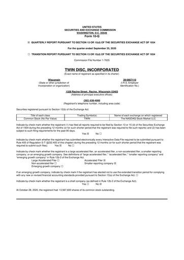 Thumbnail Twin Disc
 10-Q Quarterly Report FY 