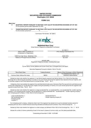 Thumbnail Middlefield Banc
 10-Q Quarterly Report FY2020 