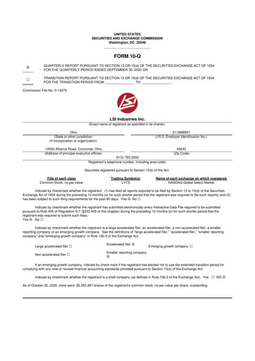 Miniature LSI Industries 10-Q Rapport trimestriel 2021 