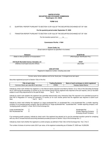 Thumbnail Crown Crafts 10-Q Quarterly Report FY2021 