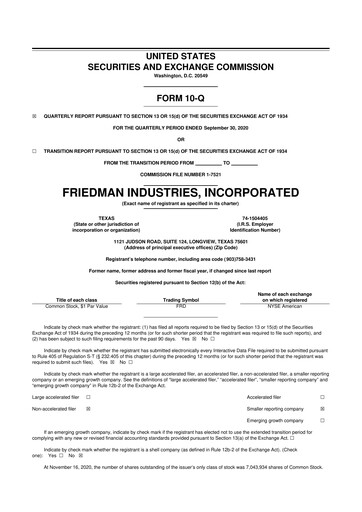 Vorschaubild Friedman Industries 10-Q Quartalsbericht 2021 