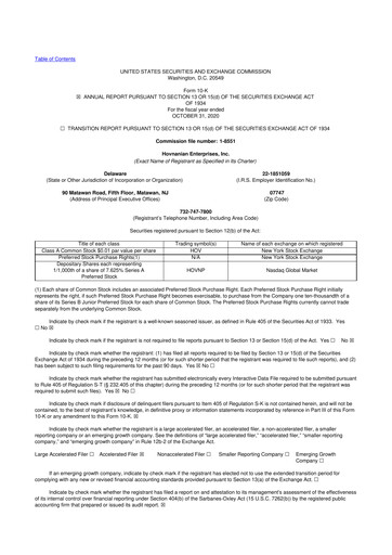 Thumbnail Hovnanian Enterprises
 10-K Annual Report 