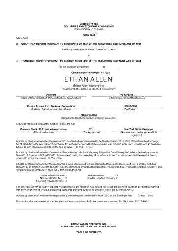 Thumbnail Ethan Allen
 10-Q Quarterly Report FY2021 