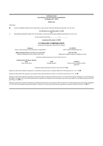 Thumbnail Ultralife Corporation 10-K Annual Report 2020