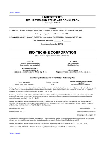 Vorschaubild Bio-Techne 10-Q Quartalsbericht 2021 