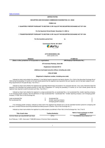 Thumbnail Aytu BioScience
 10-Q Quarterly Report FY2021 