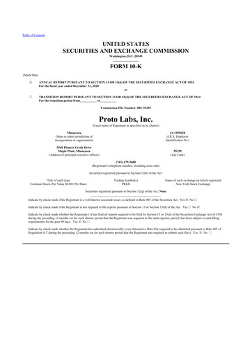 Thumbnail Protolabs 10-K Annual Report 2020