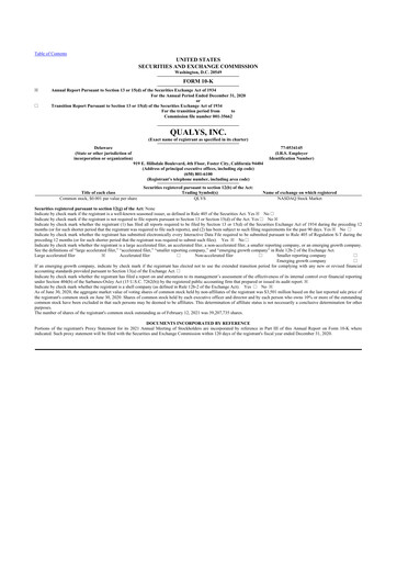 Thumbnail Qualys 10-K Annual Report 2020