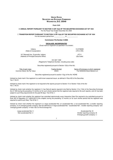 Thumbnail Escalade Sports 10-K Annual Report 