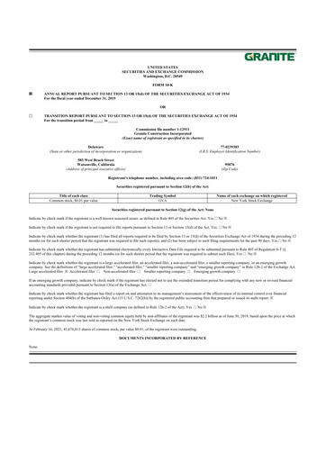Thumbnail Granite Construction
 10-K Annual Report 2019