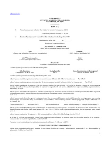 Vorschaubild Ames National Corp. 10-K Jahresbericht 2020