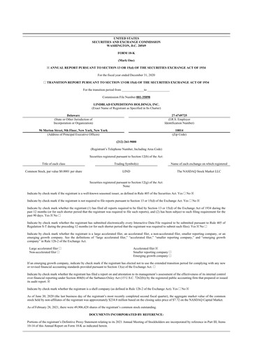 Thumbnail Lindblad Expeditions 10-K Annual Report 2020