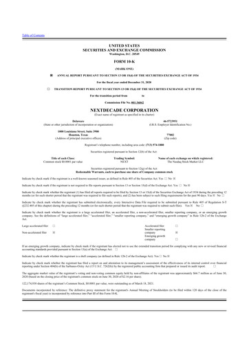 Thumbnail NextDecade Corp 10-K Annual Report 2020