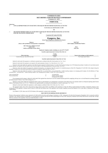 Thumbnail Genprex 10-K Annual Report 2020