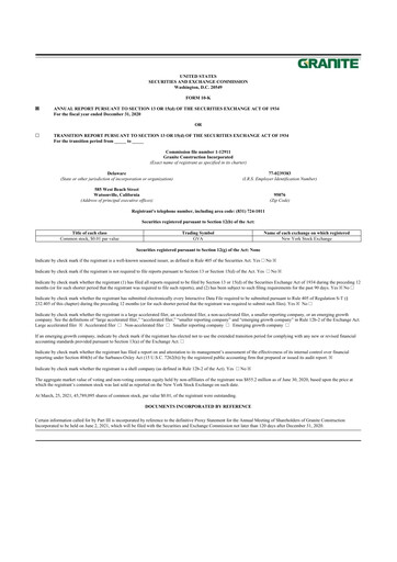 Thumbnail Granite Construction
 10-K Annual Report 2020