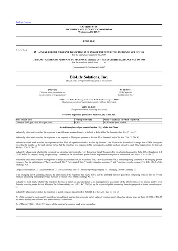 Thumbnail Biolife Solutions
 10-K Annual Report 2020