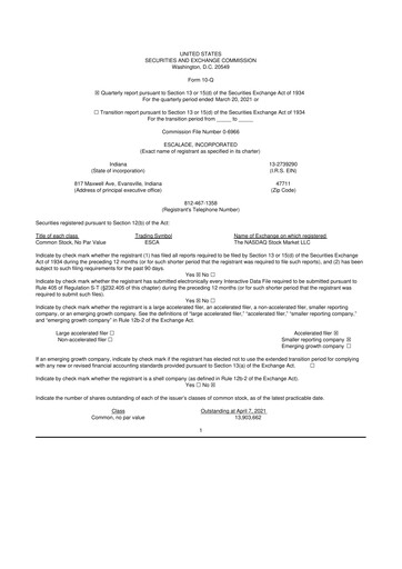 Thumbnail Escalade Sports 10-Q Quarterly Report FY 