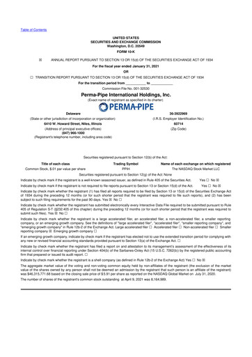 Thumbnail Perma-Pipe International 10-K Annual Report 