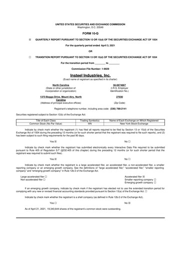 Vorschaubild Insteel Industries 10-Q Quartalsbericht  