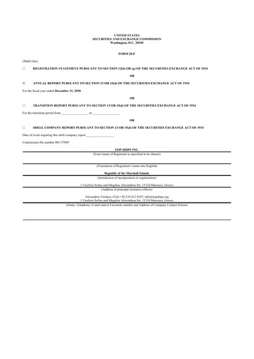 Vorschaubild Top Ships 20-F Jahresbericht 2020