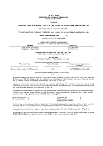 Thumbnail Lindblad Expeditions 10-Q Quarterly Report FY2021 