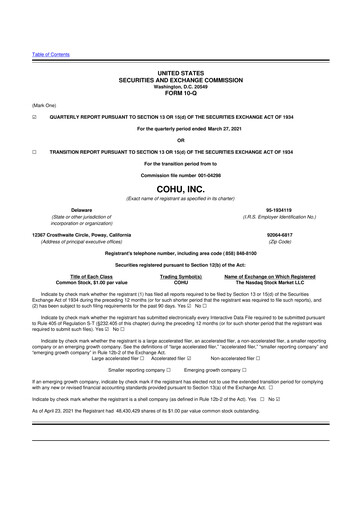 Thumbnail Cohu 10-Q Quarterly Report FY2021 
