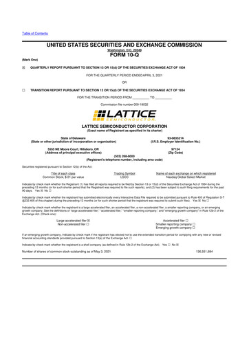 Vorschaubild Lattice Semiconductor 10-Q Quartalsbericht 2021 