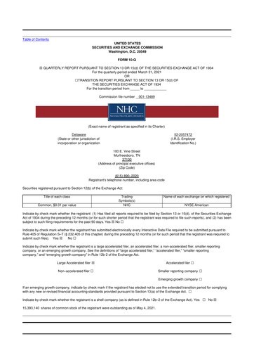 Thumbnail National Healthcare
 10-Q Quarterly Report FY2021 