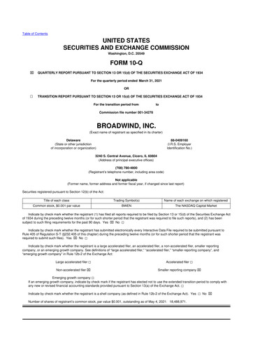 Vorschaubild Broadwind 10-Q Quartalsbericht  