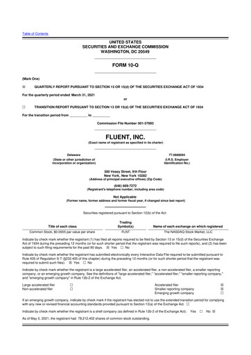 Thumbnail Fluent 10-Q Quarterly Report FY2021 