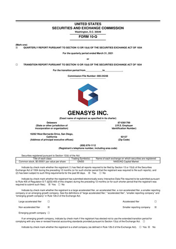 Thumbnail Genasys 10-Q Quarterly Report FY2021 