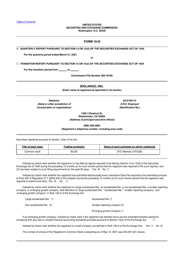 Thumbnail BioLargo 10-Q Quarterly Report FY 