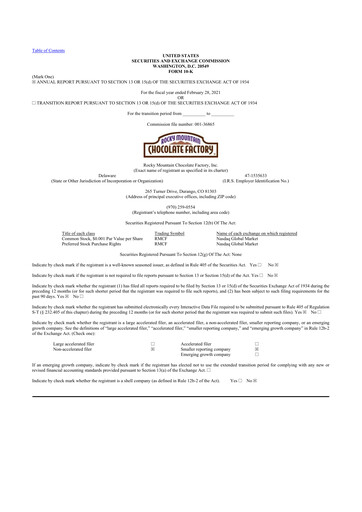 Thumbnail Rocky Mountain Chocolate Factory 10-K Annual Report 2021