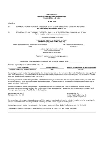 Thumbnail Superior Group of Companies 10-Q Quarterly Report FY2021 