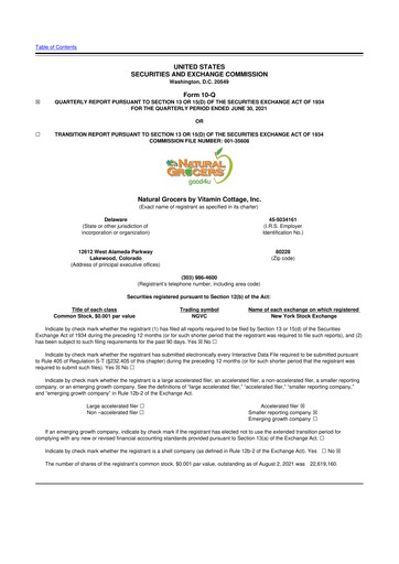 Thumbnail Natural Grocers by Vitamin Cottage 10-Q Quarterly Report FY2021 
