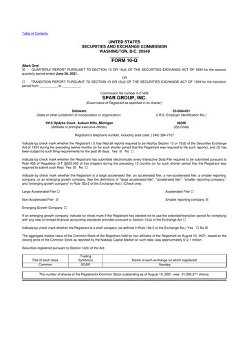Thumbnail SPAR Group 10-Q Quarterly Report FY2021 