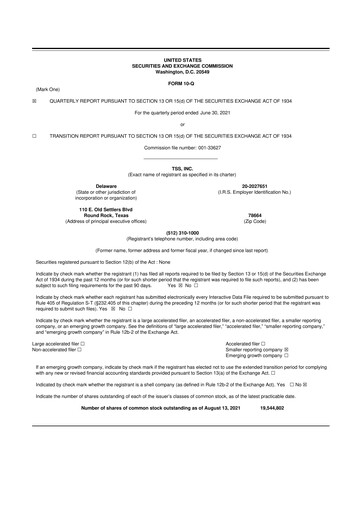 Thumbnail TSS, Inc. 10-Q Quarterly Report FY2021 