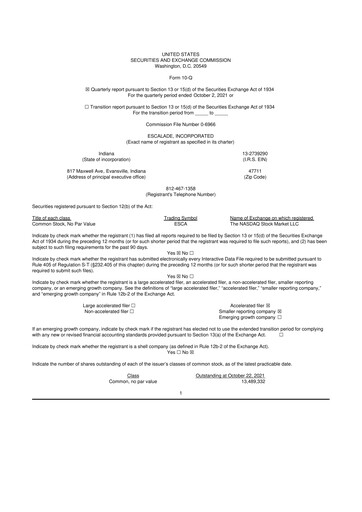 Thumbnail Escalade Sports 10-Q Quarterly Report FY 