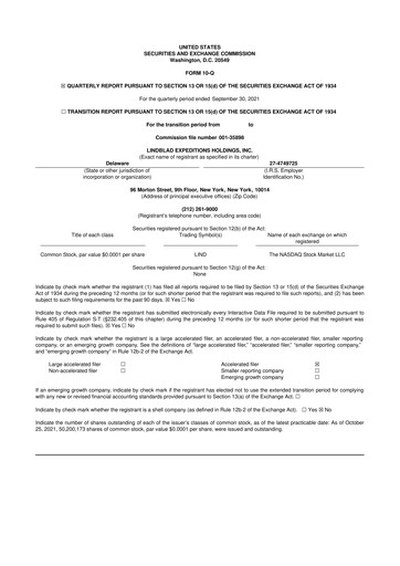 Thumbnail Lindblad Expeditions 10-Q Quarterly Report FY2021 