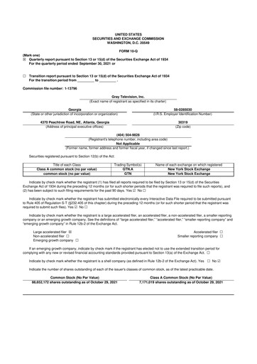 Thumbnail Gray Media
 10-Q Quarterly Report FY2021 