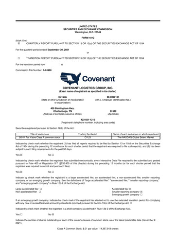 Thumbnail Covenant Logistics
 10-Q Quarterly Report FY2021 