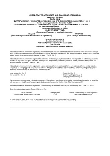 Thumbnail Clipper Realty 10-Q Quarterly Report FY2021 