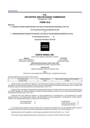 Miniature Harte Hanks 10-Q Rapport trimestriel 2021 