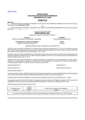 Thumbnail SPAR Group 10-Q Quarterly Report FY2021 