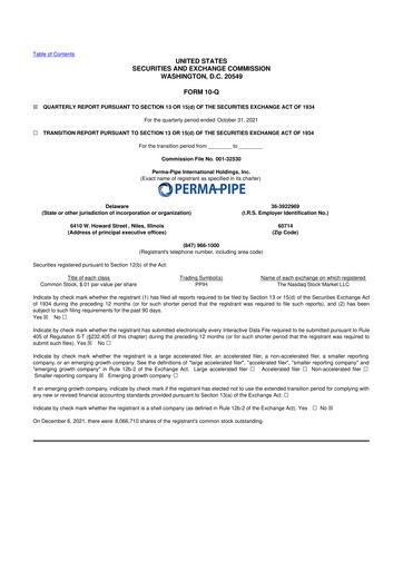 Thumbnail Perma-Pipe International 10-Q Quarterly Report FY 